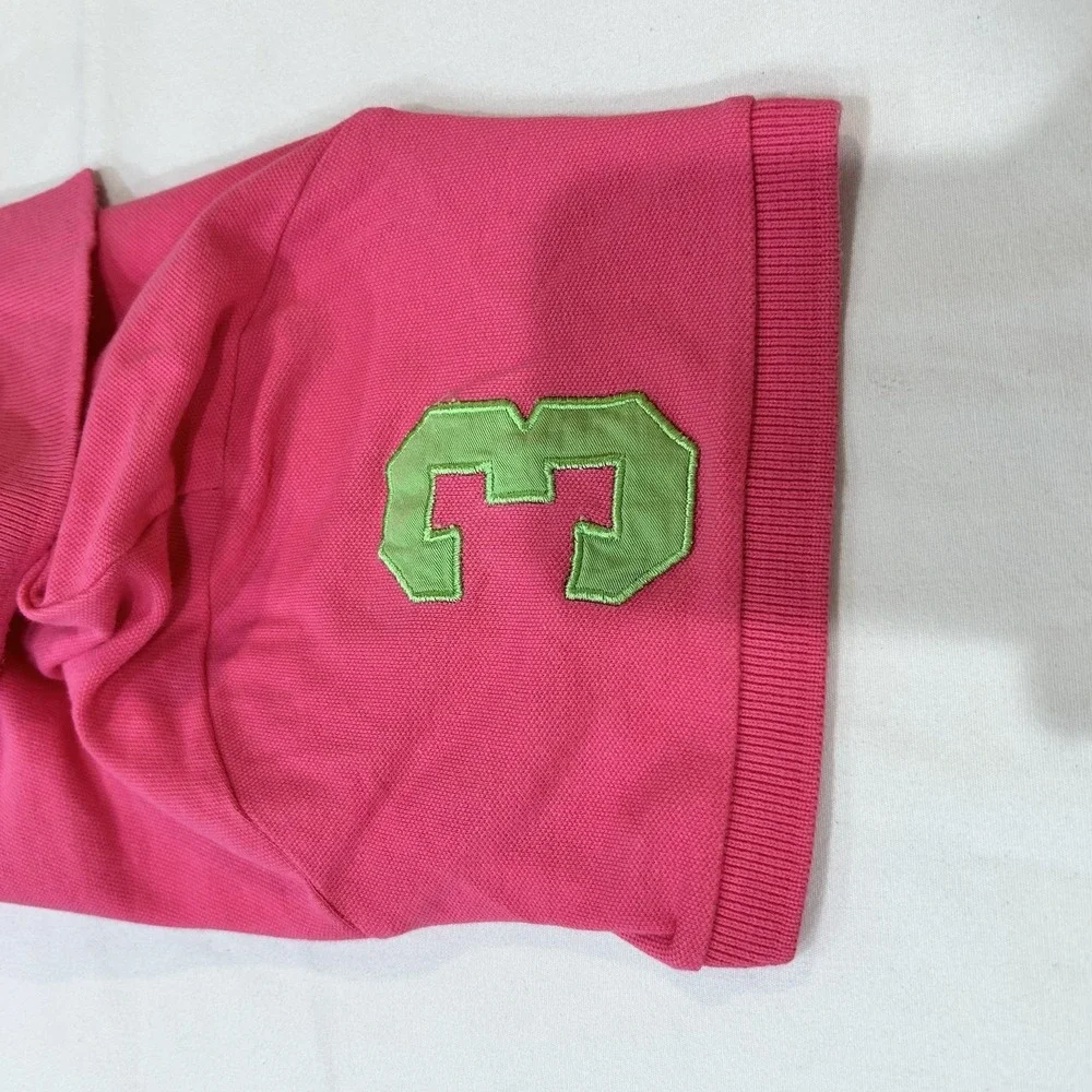 US Polo Assn Women's Polo Shirt XL Hot Pink Trim Stretch Pony Logo Y2K Preppy
